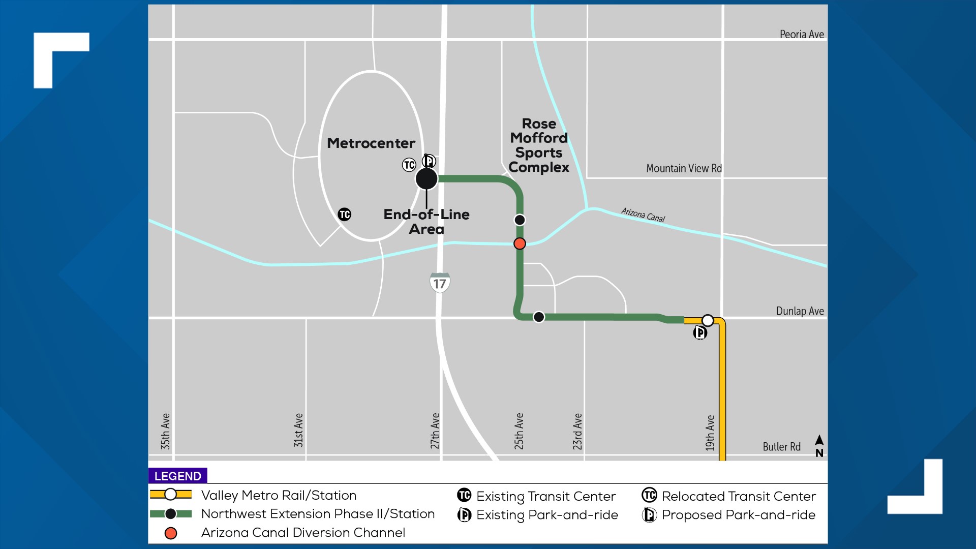 Phoenix Light Rail Stations Map
