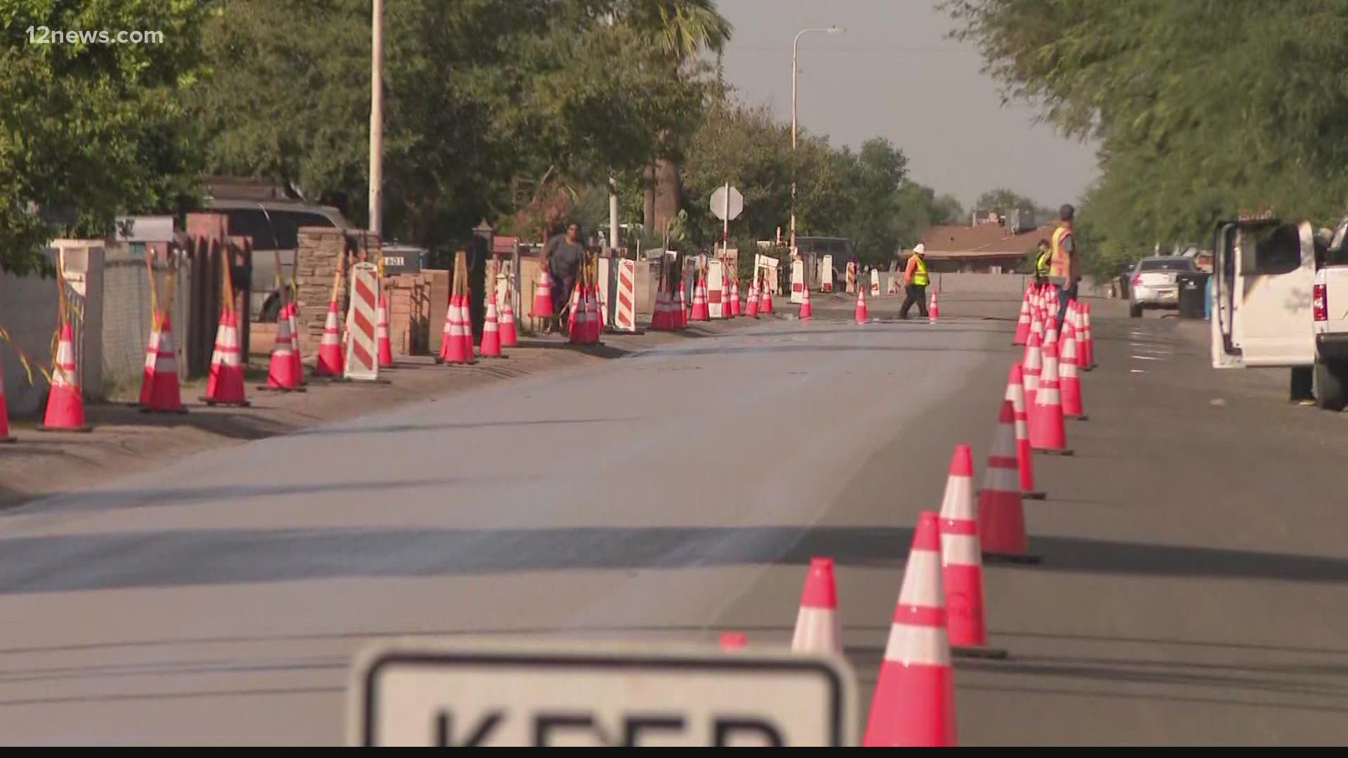 The City of Phoenix and ASU are working to seal parts of roads in the city with a coating that has a high reflective value. It could reduce temps 10 to 12 degrees.