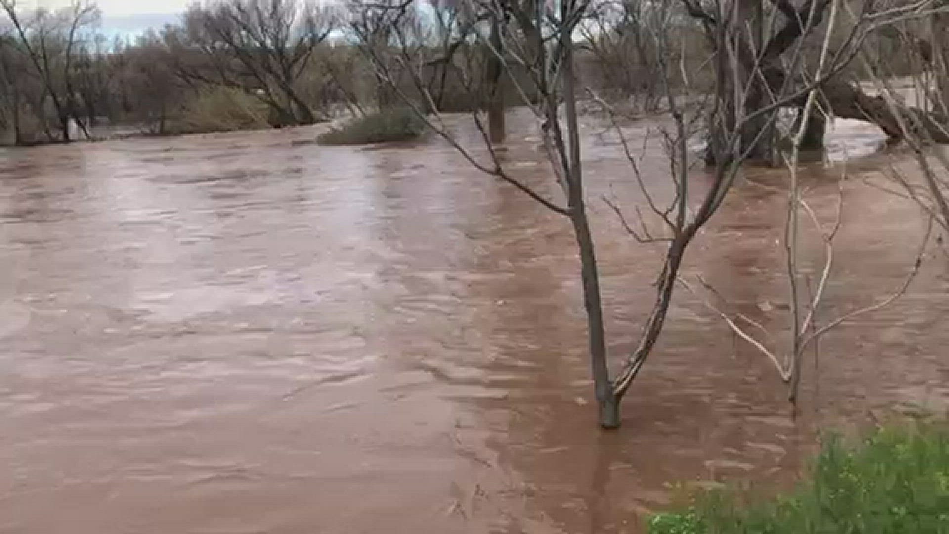 Video taken in the Camp Verde area shows the flooding.