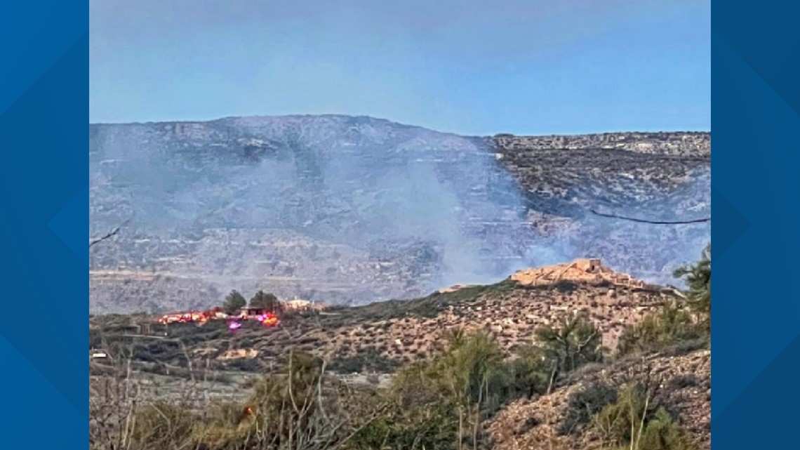 Brush fire at Tuzigoot National Monument