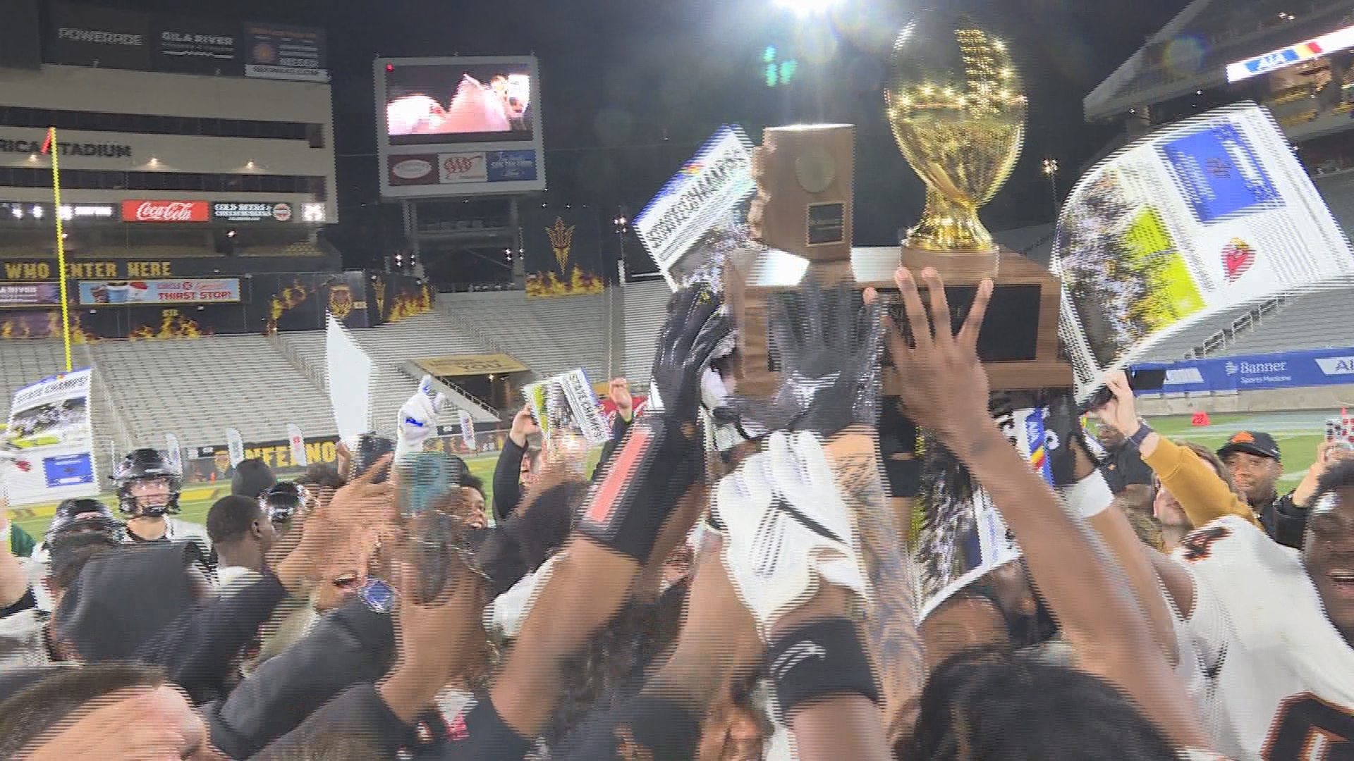 A year after losing in the 5A title game, Desert Edge came back and won the state championship. Watch the video for highlights and postgame reaction. 