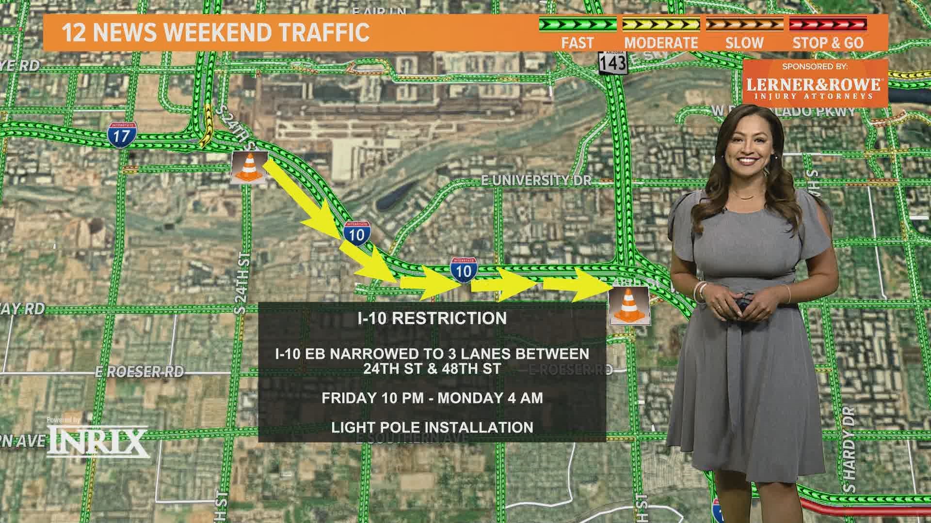 Vanessa Ramirez has the latest updates for all the closures and detours on Valley roads for the weekend of May 13, 2022.