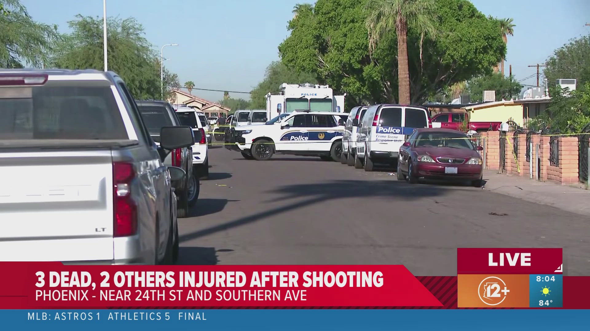 Three men were killed after a shooting in Phoenix on Tuesday night, police said.
