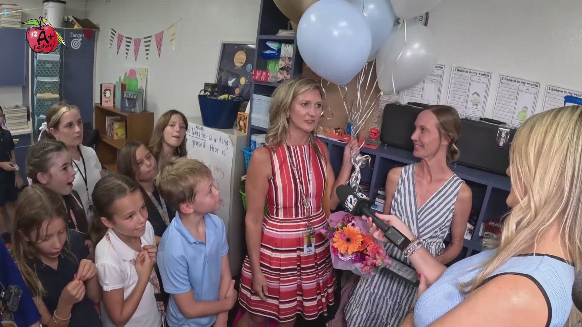Our cameras were rolling at Laguna Elementary School in Scottsdale as a student and a group of moms surprised Brooke Barnes during class for 12News A+ Teacher!