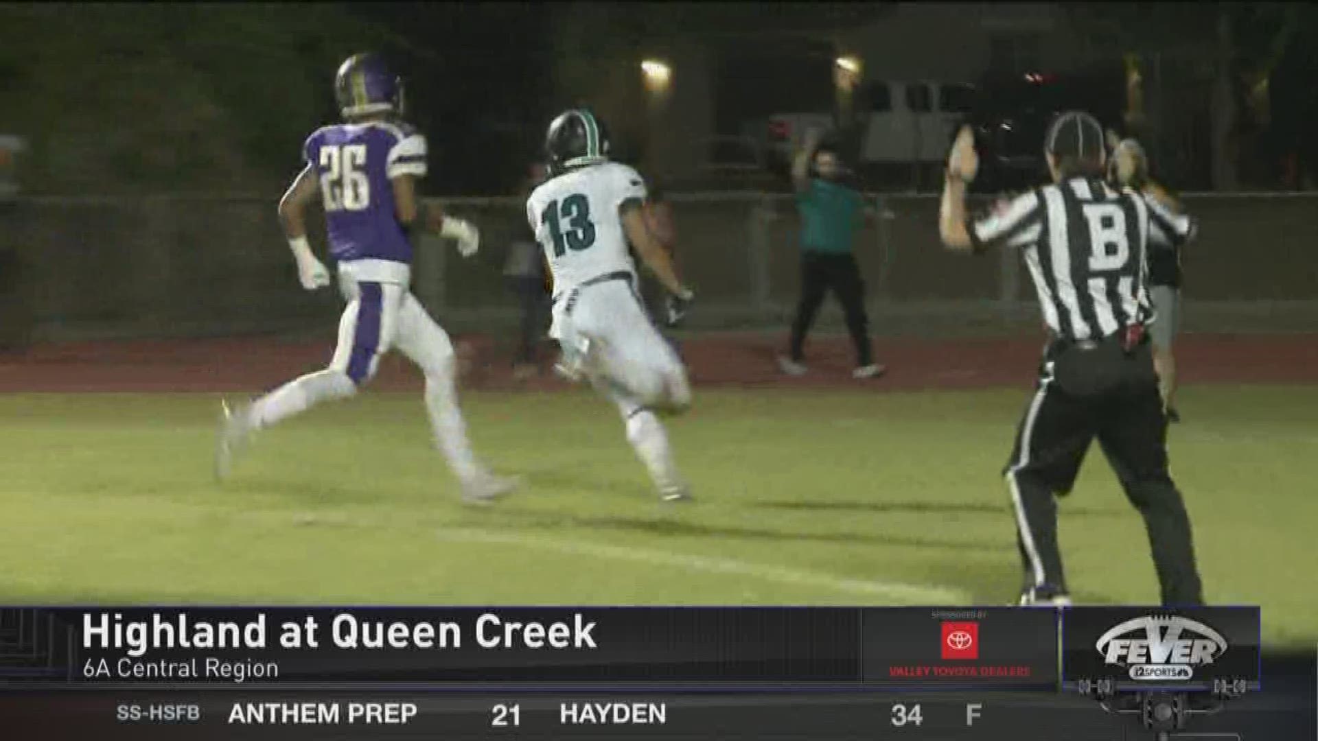 The Highland offense was full of touchdowns as they routed Queen Creek 38-7.
