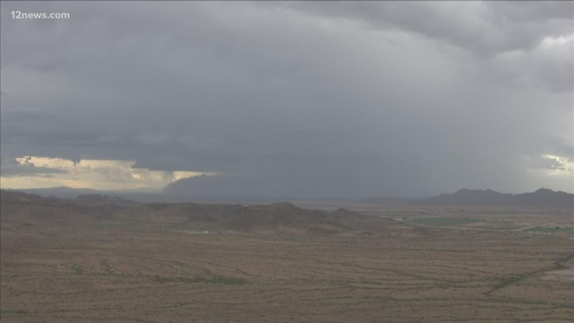 After a quite monsoon season, a wall of dust has formed southeast of the Valley. Storm clouds are also developing. The Valley has an isolated chance of storms. Areas east and south of the Valley have the best chance for rain.