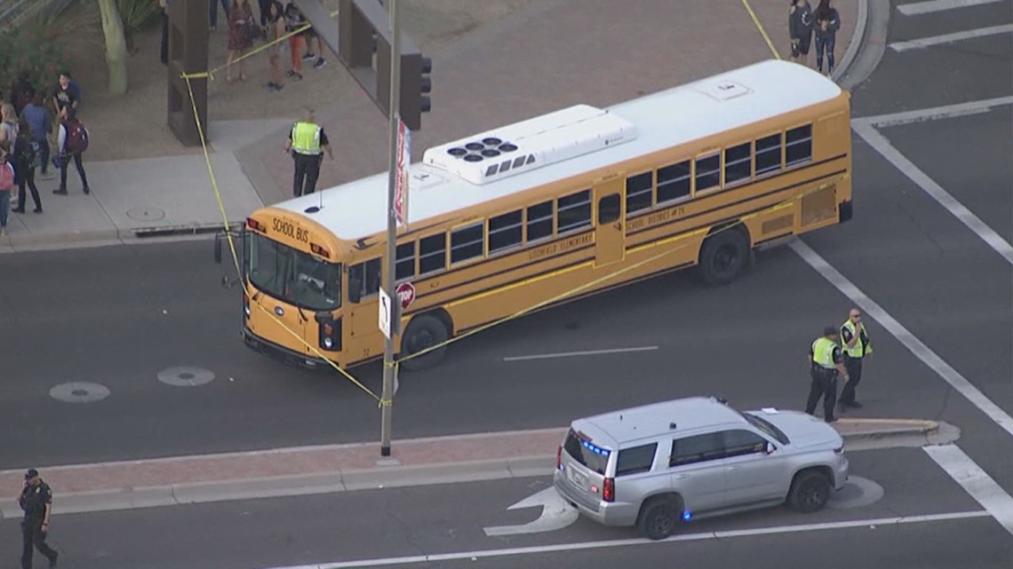 12yearold dies after being hit by school bus in Goodyear