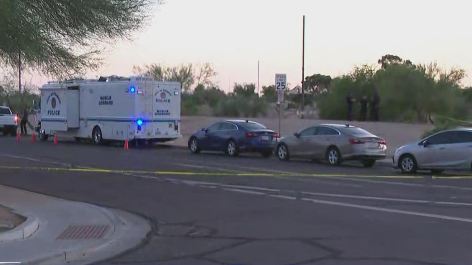 Officers are currently searching for a suspect. 