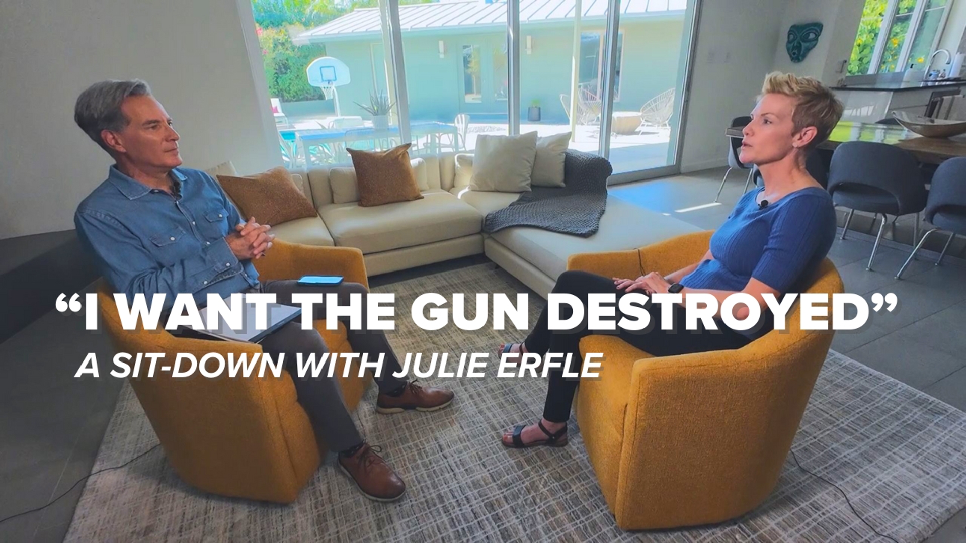 The widow of a Phoenix police officer is suing to block the sale of the gun that was used to kill her husband.