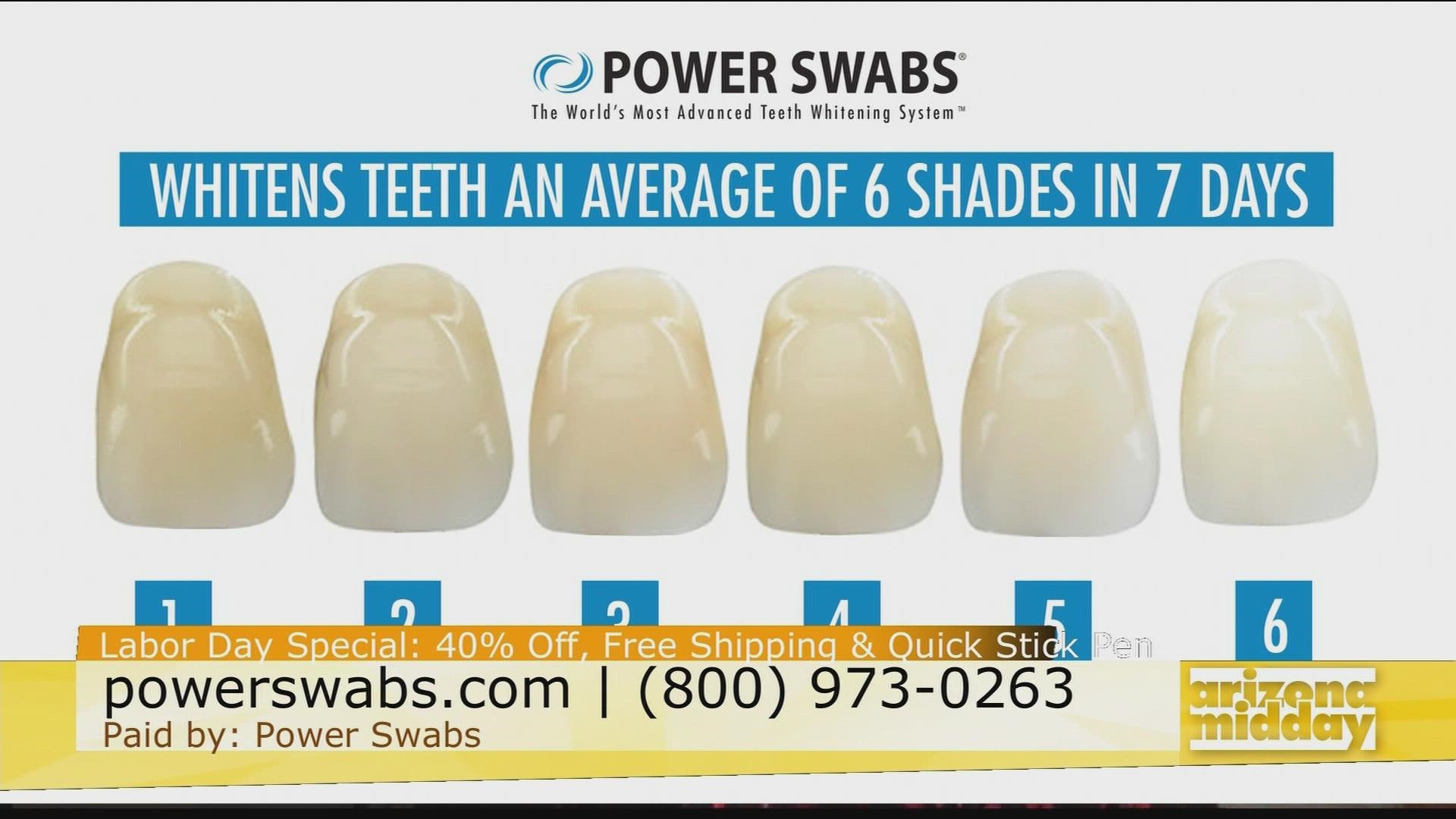 Annette Figueroa has the scoop on how a bright smile can take years of your appearance. Check out Power Swabs with this Labor Day Special.