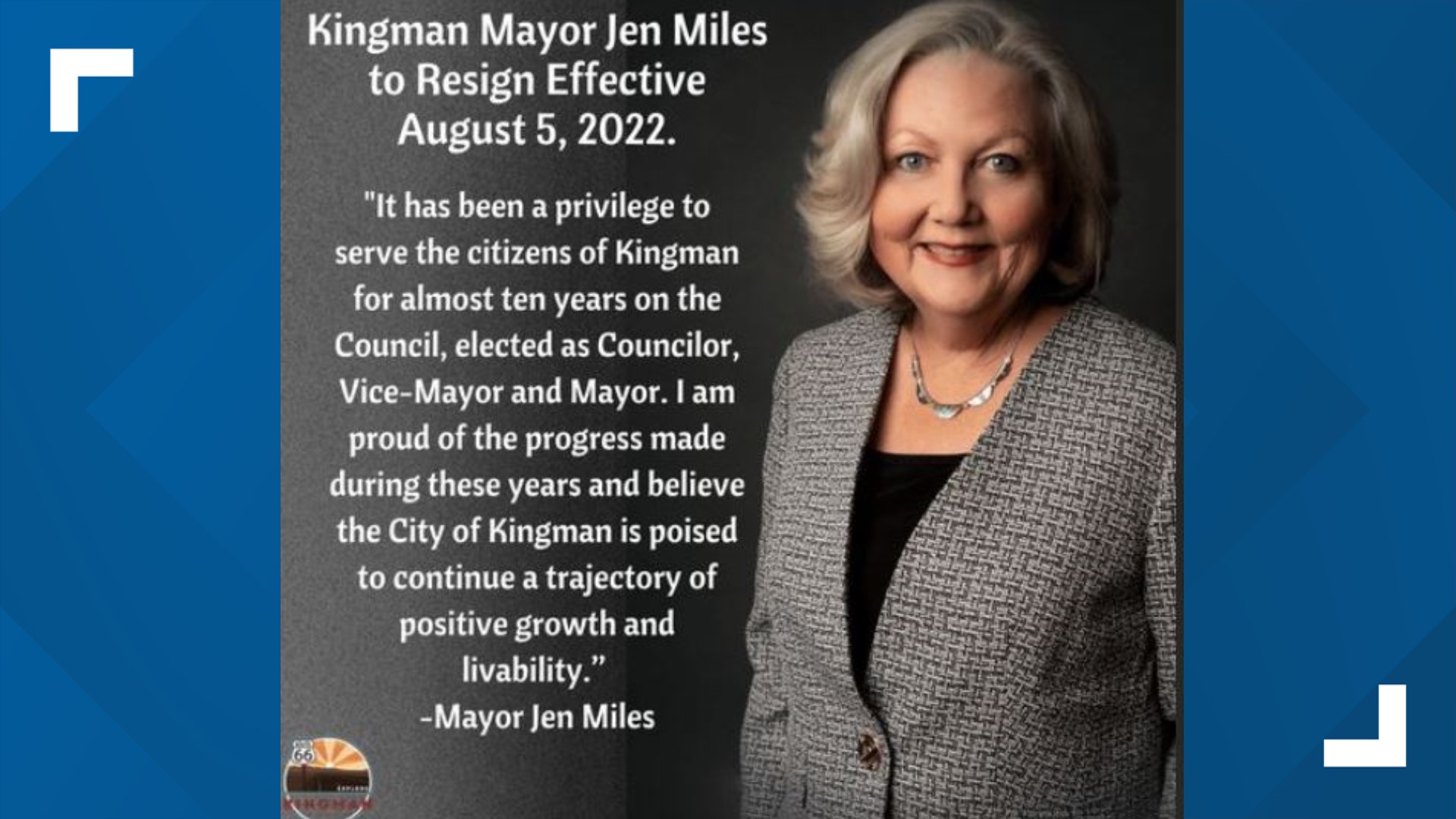 Kingman mayor Jen Miles resigns, citing health reasons | 12news.com