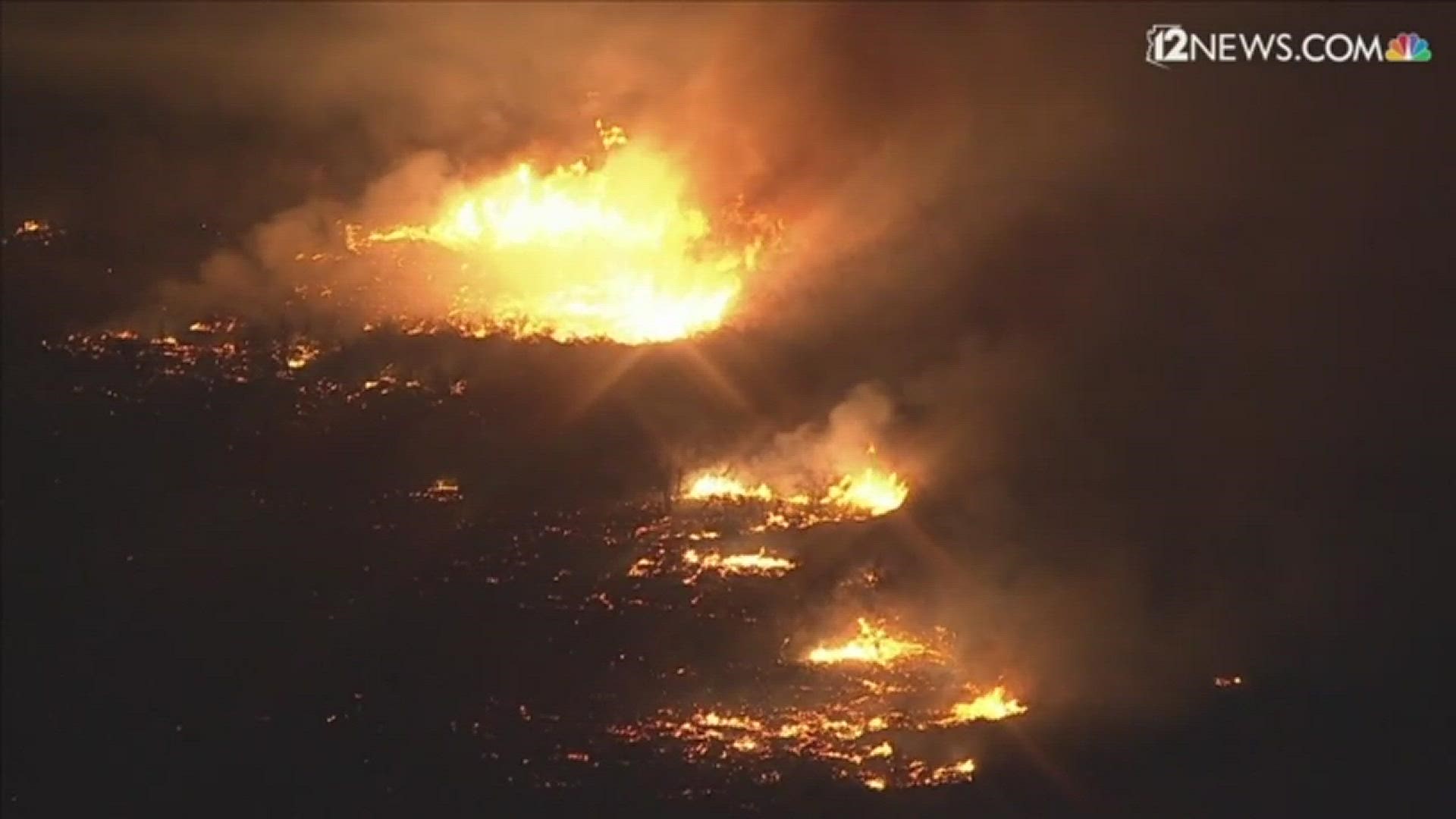 Forestry officials say no structures are currently threatened.