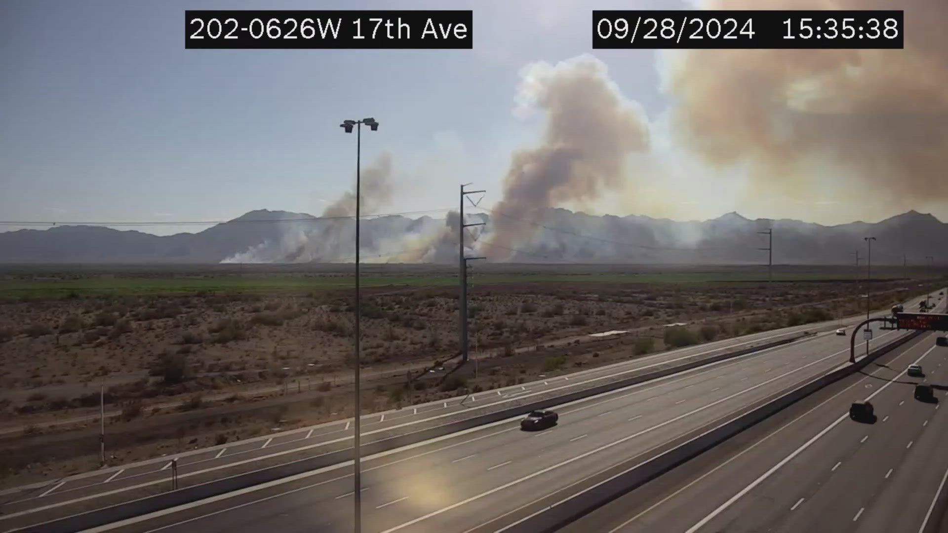 The fire in burning on the Gila River Indian Community.