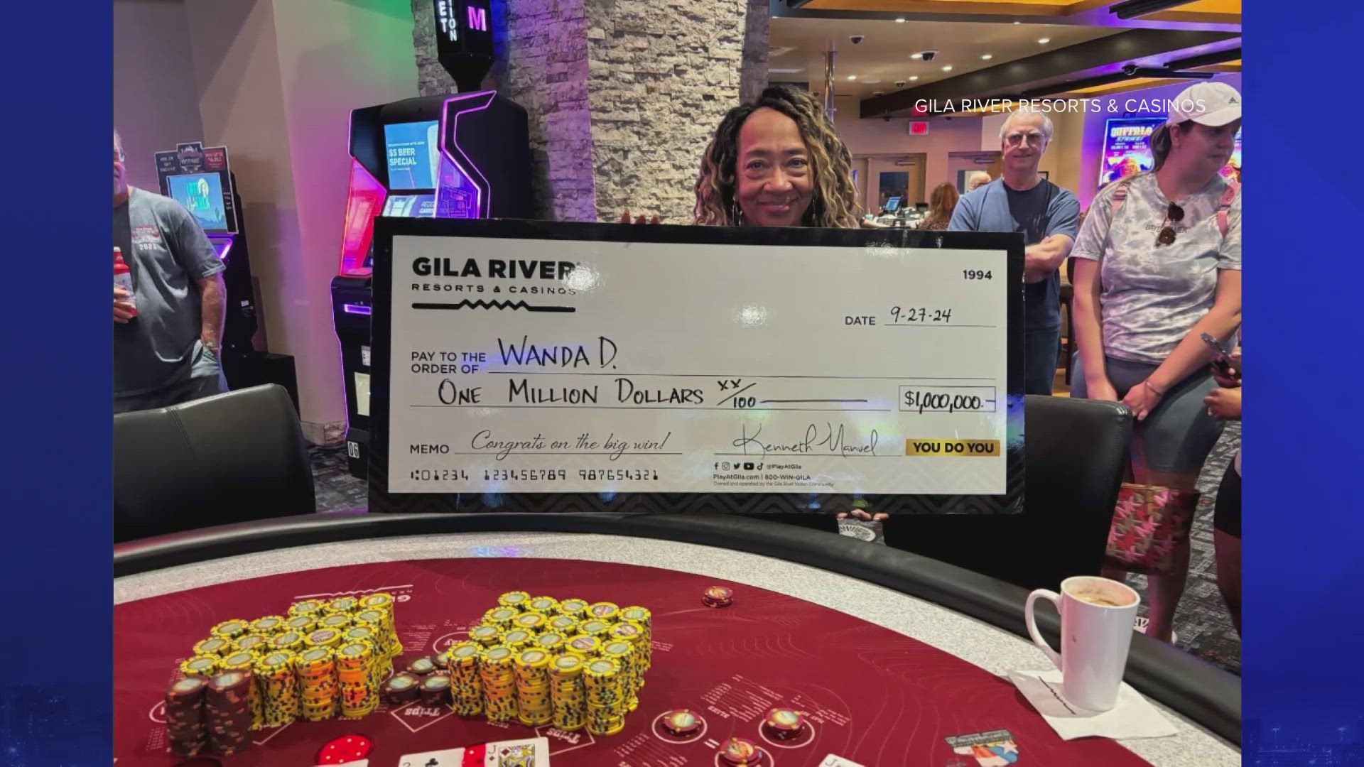 Wanda D. won big at the Million Dollar King of Cards jackpot, the second million-dollar prize awarded at the Lone Butte venue.