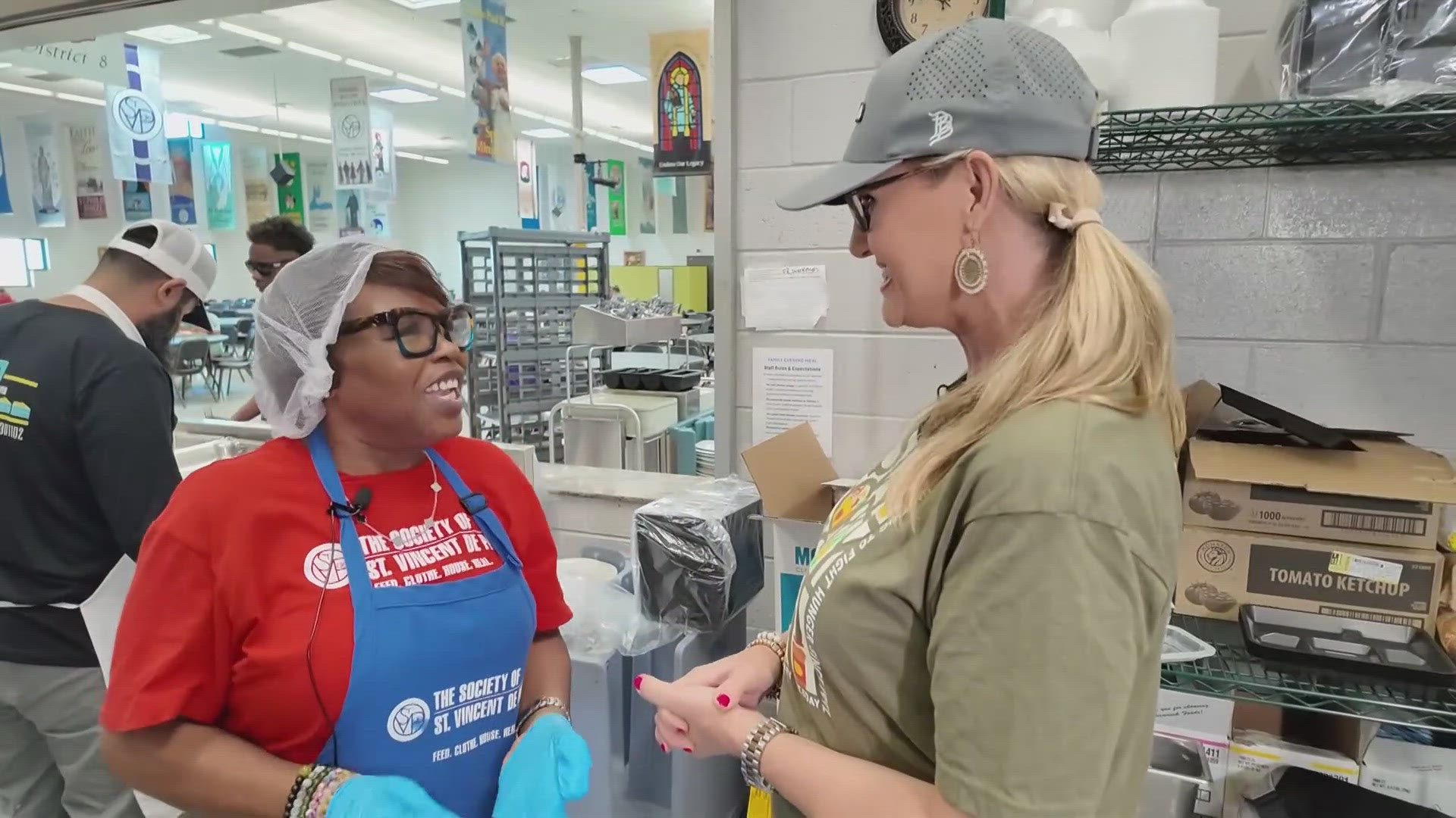 In the family dining room at St. Vincent de Paul, one volunteer stands out, not just for her dedication, but for the warmth she brings to every interaction.