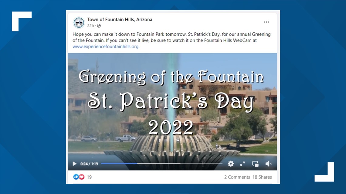 How the Fountain Hills fountain turns green on St. Patrick's Day