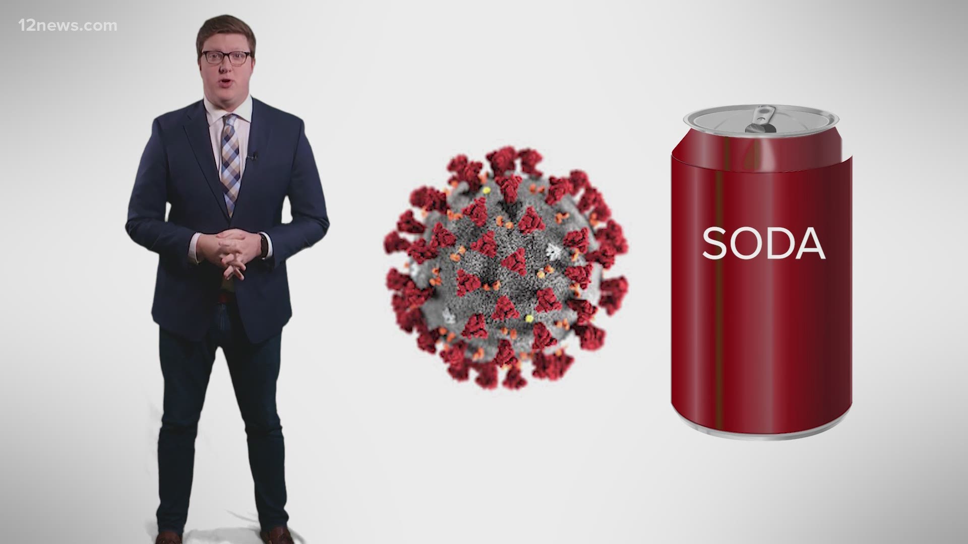 A viral post has been popping up on social media that claims all the SARS-COVID-2 particles in the world would fit into a can of soda. The Verify Team looks into it.
