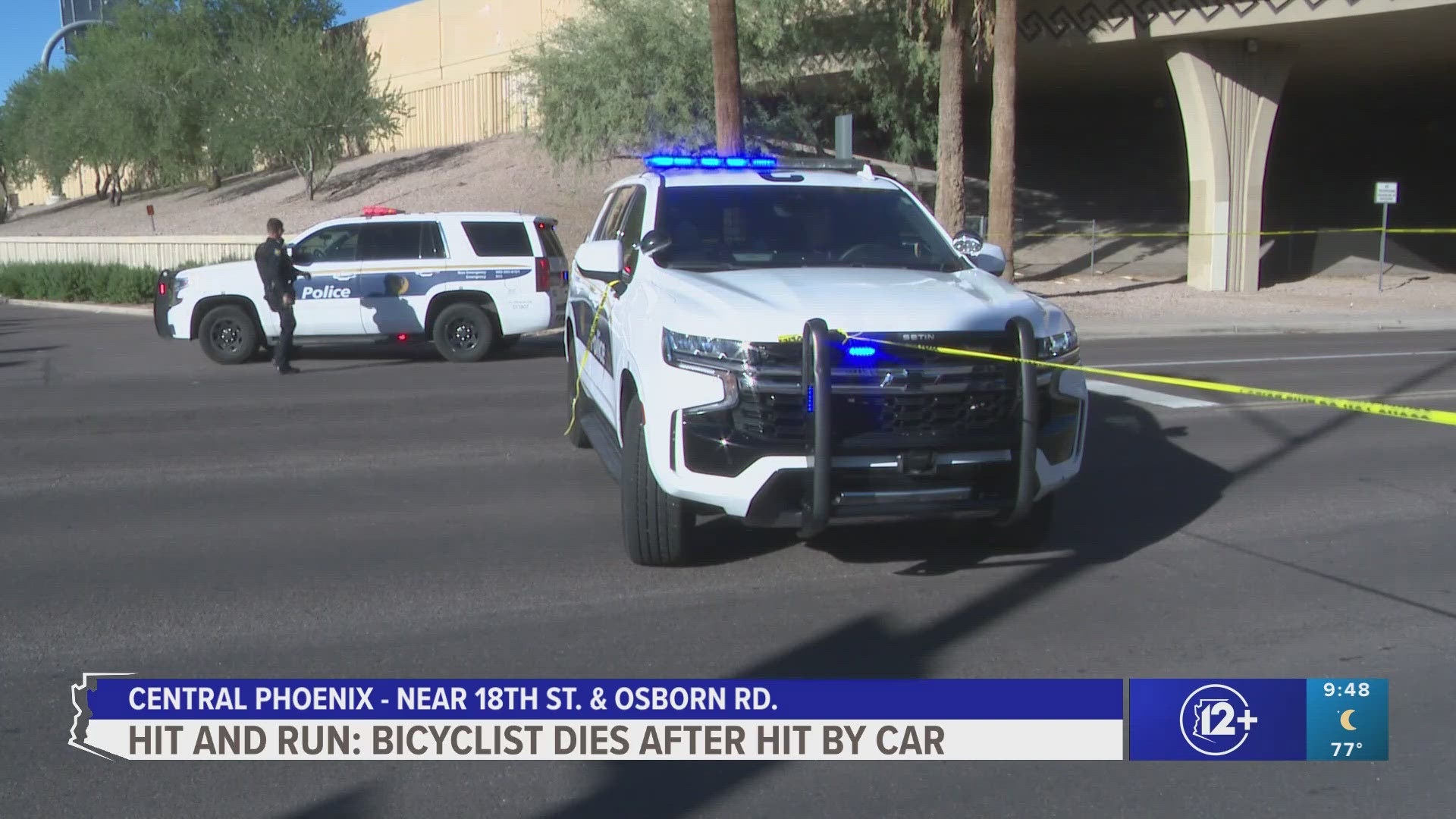 When police officers arrived at the scene of the crash on Sunday afternoon, they found the bicycle rider with life-threatening injuries.