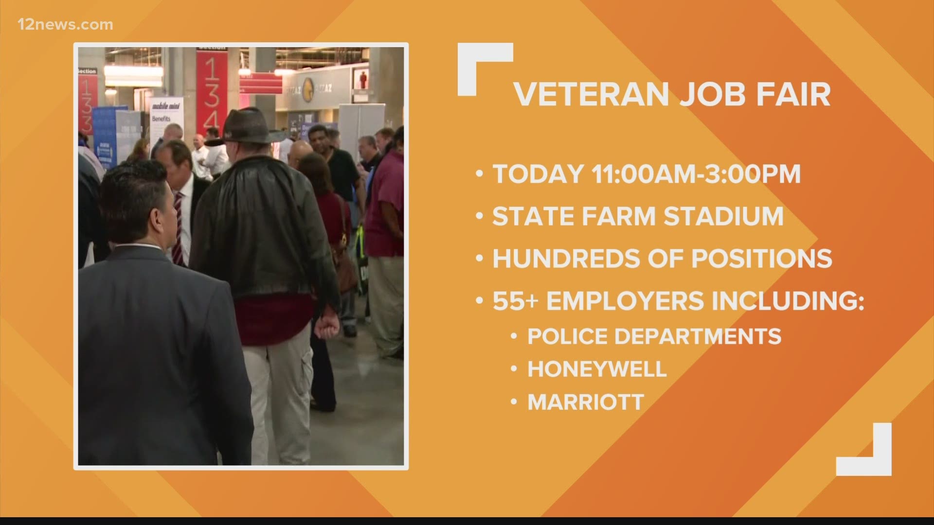 State Farm Stadium is hosting a job fair Thursday for local veterans. Jen Wahl has the details.