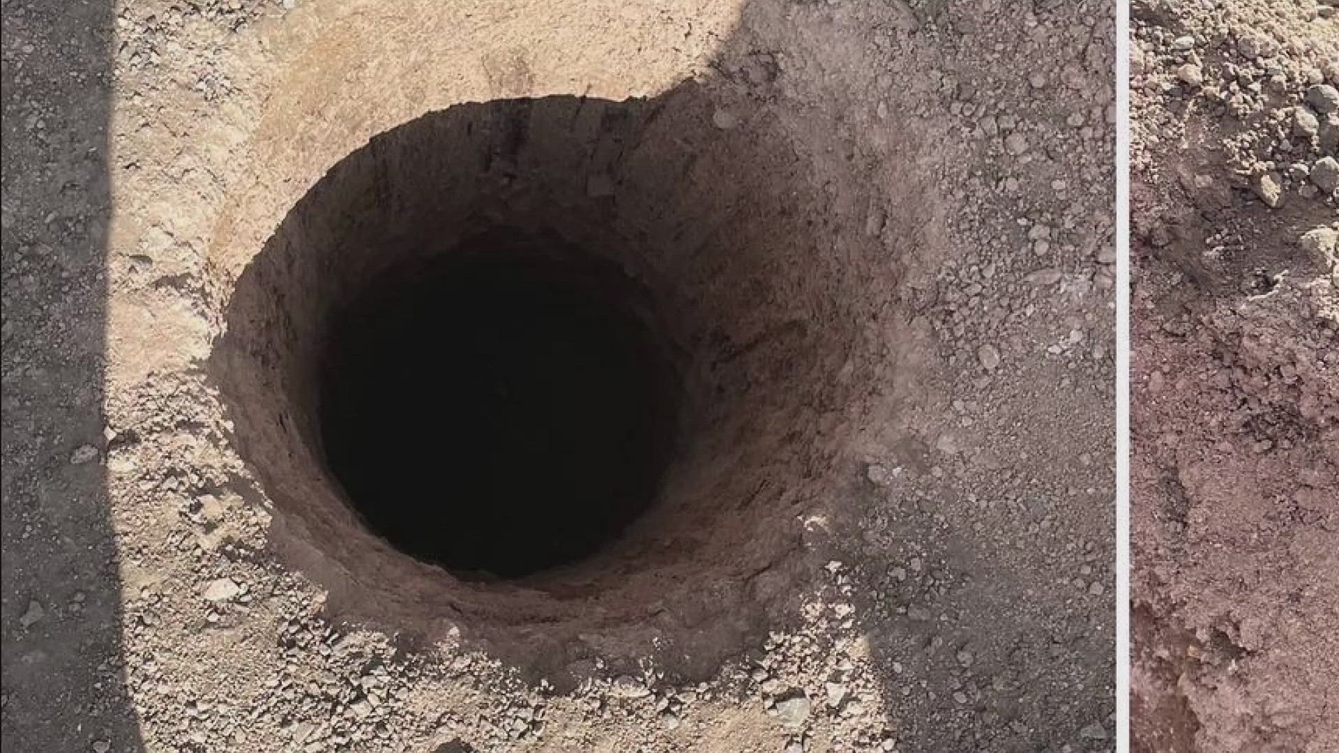 Woman rescued after falling in hole