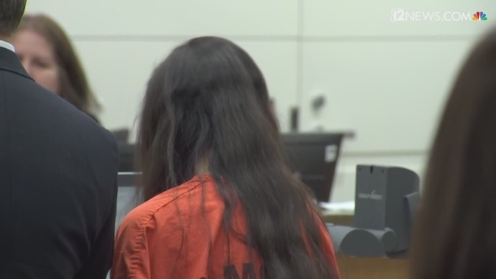 Rachel Henry appeared in court on Tuesday, when she pleaded not guilty in the deaths of her three children. (Pool camera video)