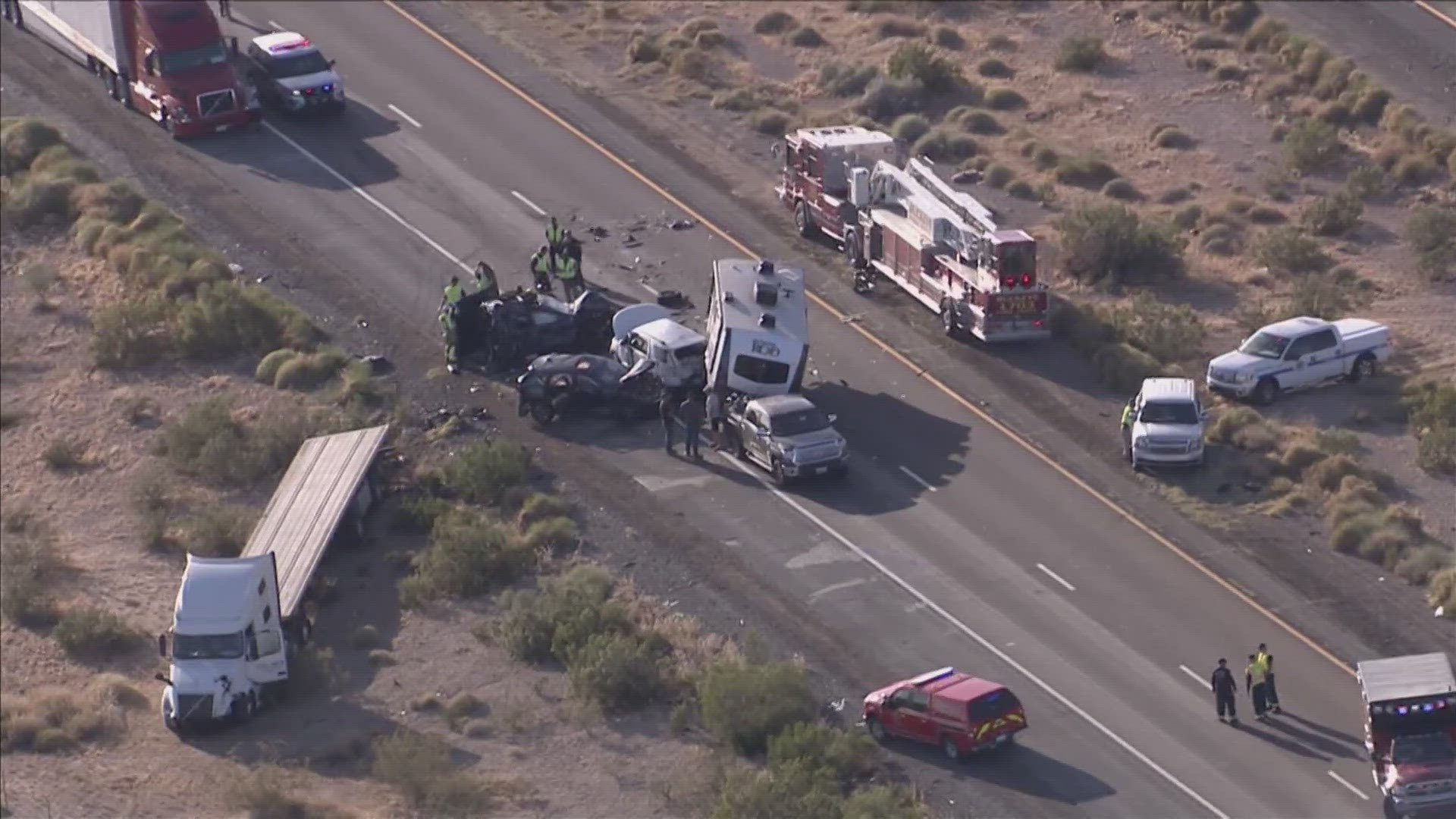 The closure is due to a crash at milepost 105, according to ADOT.