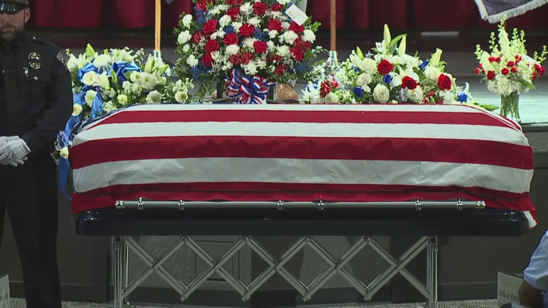 Officer Gabriel Facio died on June 8 after being shot on June 2. His funeral was held on Monday and included an emotional moment from his daughter.