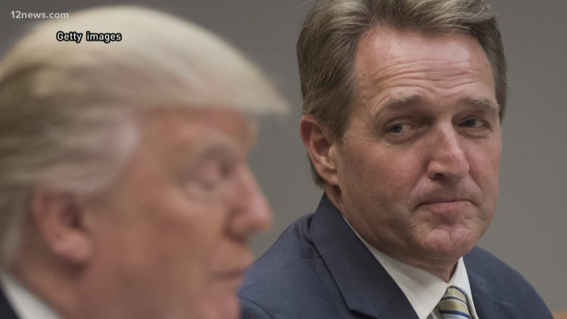 Sen. Flake's lashed out at President Trump's rhetoric false claims during a recent speech at the Capitol.