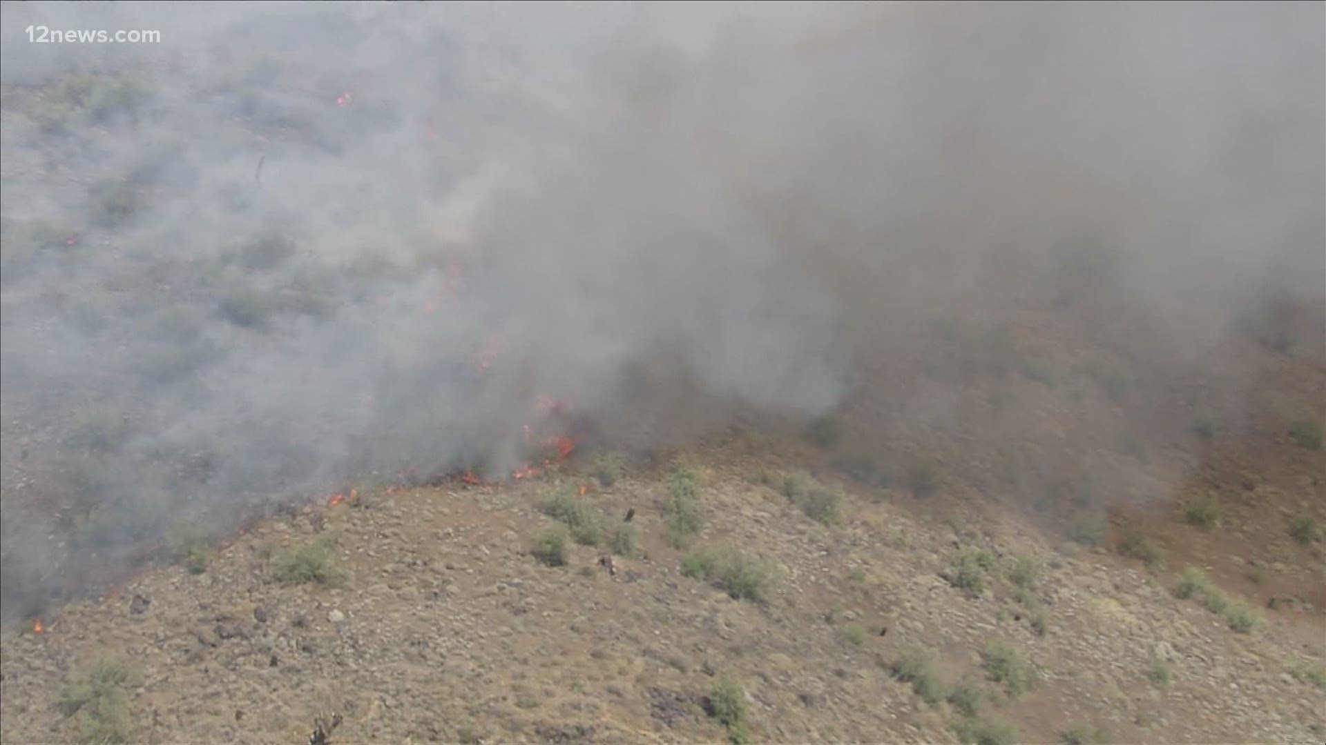 Phoenix and Daisy Mountain Firefighters are on scene of a brush fire located south of the federal prison, north of Carefree Highway and west of the I-17.
