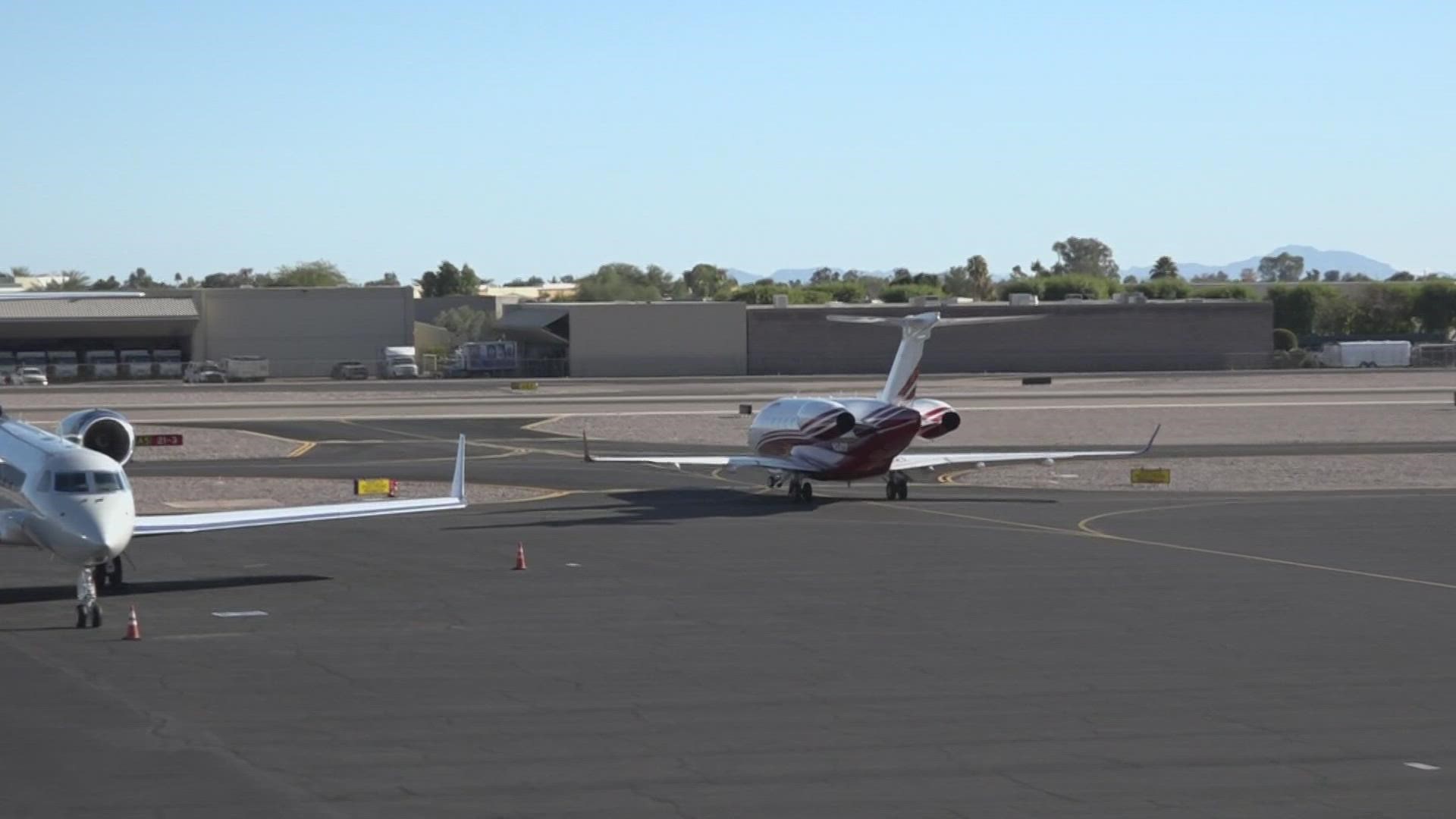 Some tourists are taking private jets into the Valley, and the Scottsdale Airpark is ready for the rise in activity next month.