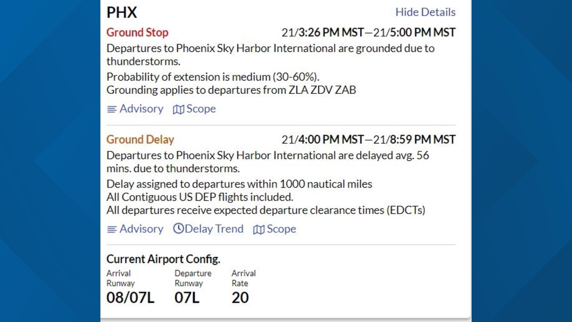 Ground stop issued for Sky Harbor due to dust storm | 12news.com