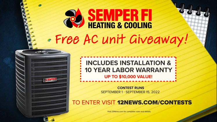 Win a free A/C system from SEMPER FI Heating and Cooling
