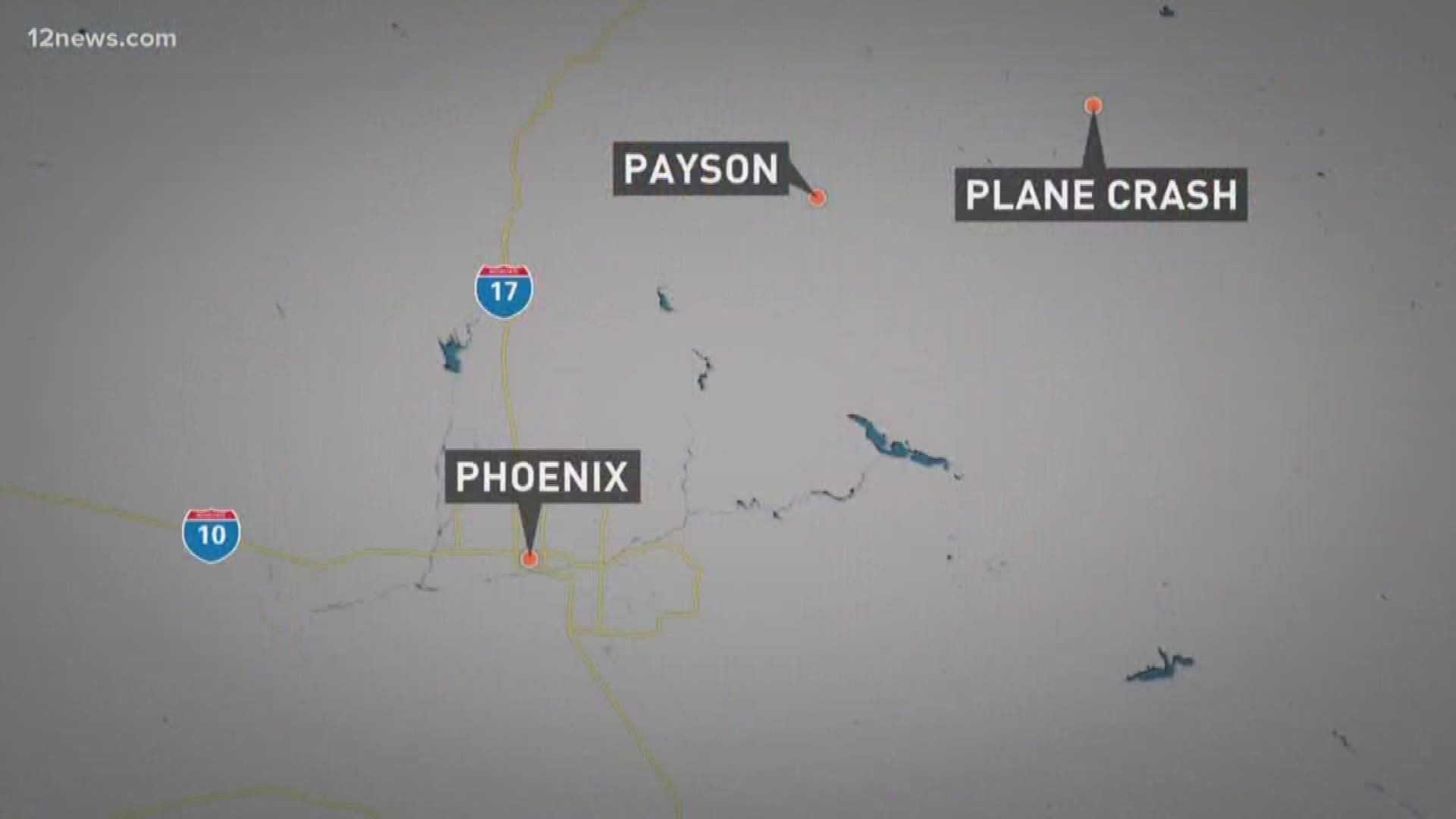 Two people were onboard a plane that crashed northeast of Payson. The plane went down near a private airstrip.