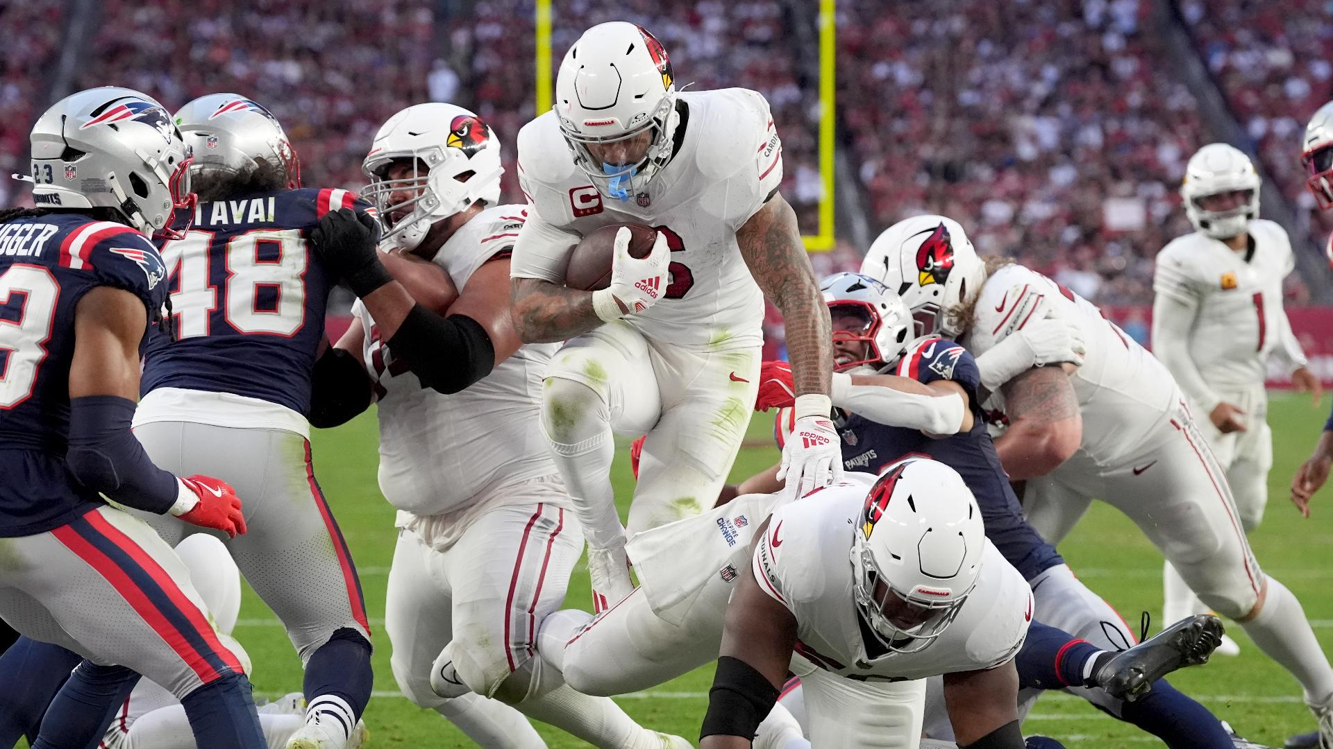 Cameron Cox and Jake Garcia speak with Kent Somers about the Cardinals beating New England and the report that the team is working to extend Budda Baker's contract.