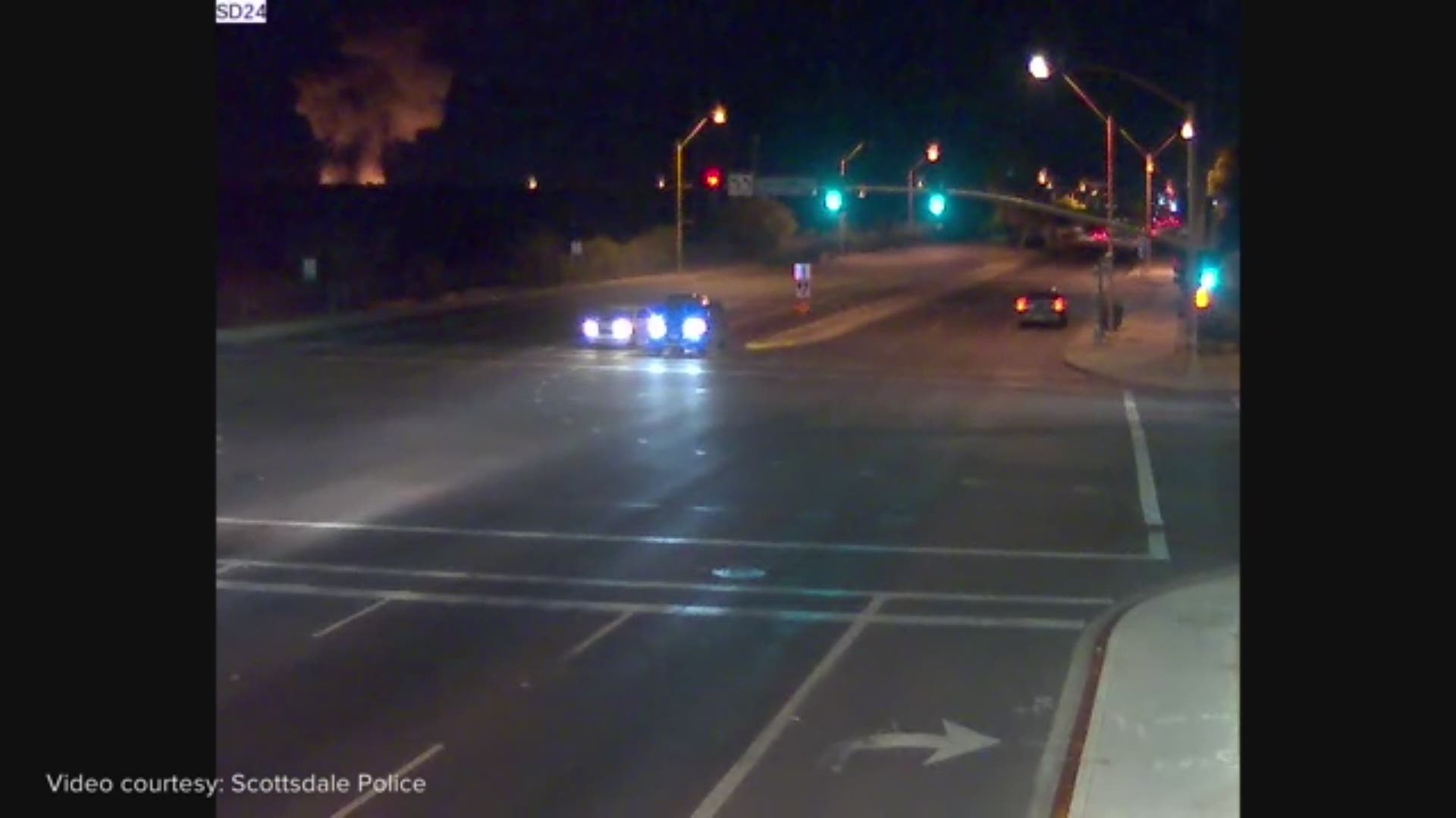 Newly released video from a Scottsdale traffic camera shows the moment a plane crashed and the fireball afterward