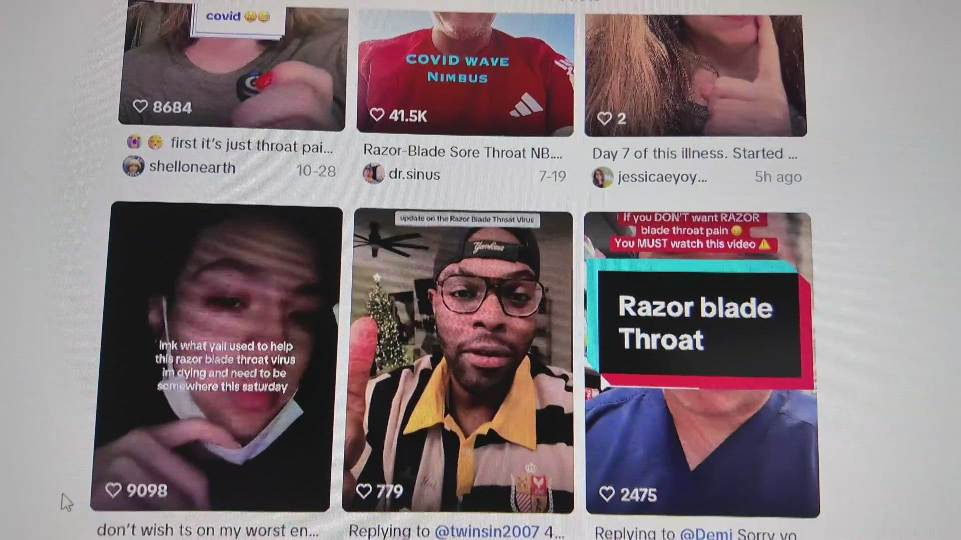TikTok videos are everywhere, with sick people talking about a virus that makes them feel like they "swallowed razor blades". 