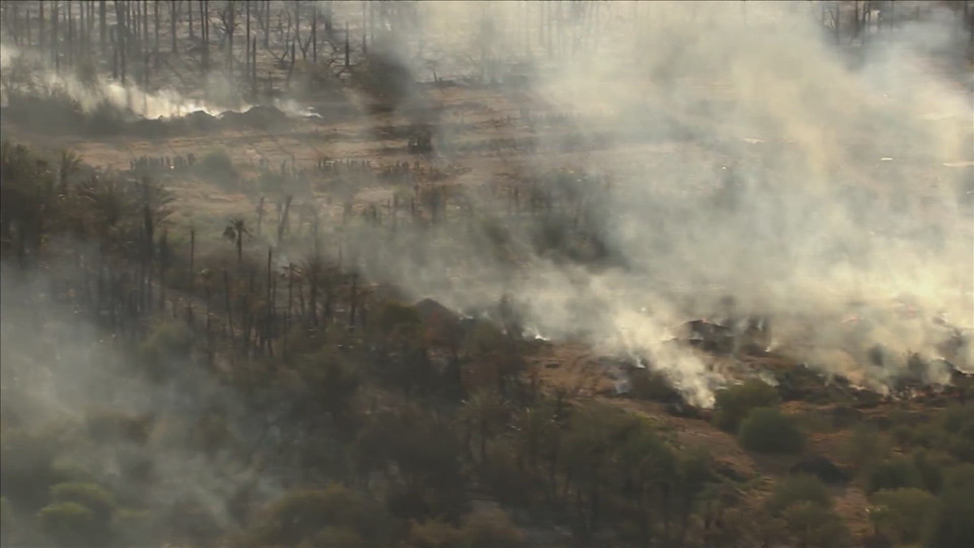 Authorities say the fire was caused a lightning strike fire that started on Sunday night.