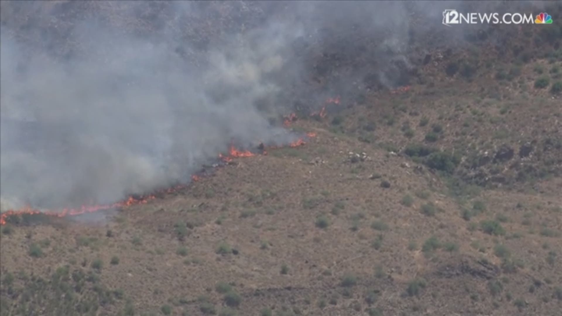 Air and ground crews are responding to the quickly-growing Bumble Bee Fire. It's burning 7 miles north of Black Canyon City, west of I-17. The fire started Friday.