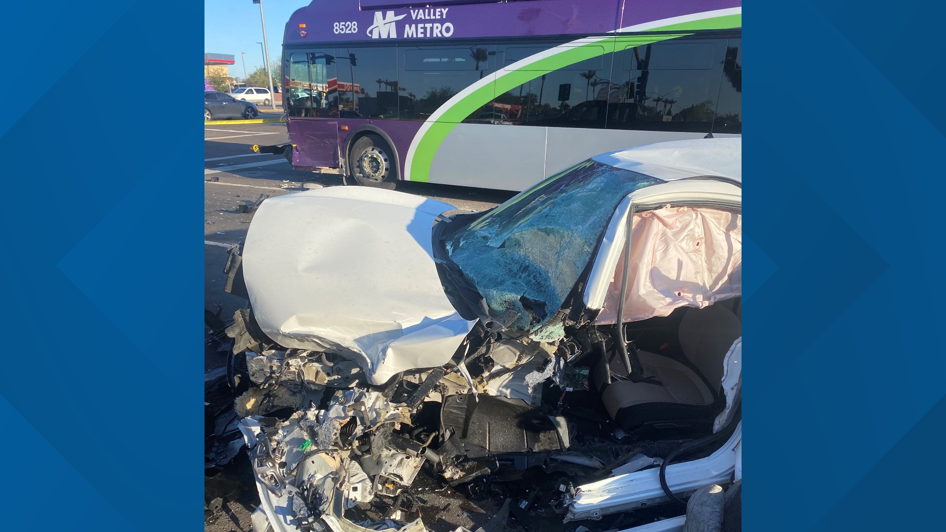 One man is dead after a three-vehicle wreck in Mesa that involved a Valley Metro bus. Watch the video above for the latest details.