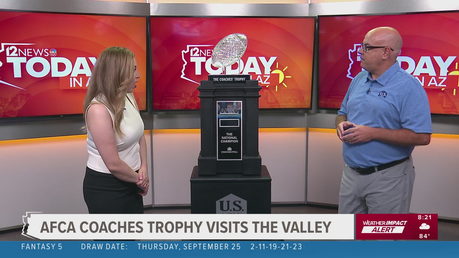 The AFCA Coaches Trophy stopped by Today in AZ on Friday. Here's a little more about the hardware.