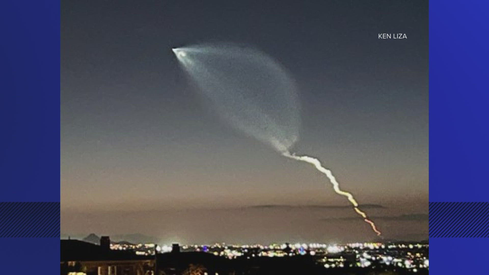 The rocket, part of the VICTUS NOX mission, was seen in Arizona skies on Thursday night.