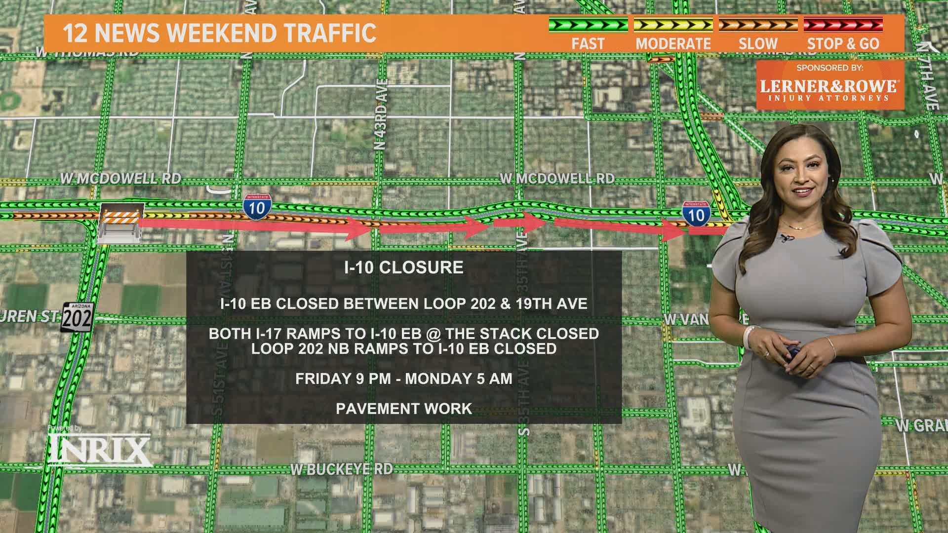 Vanessa Ramirez has the latest updates for all the closures and detours on Valley roads for the weekend of May 20, 2022.