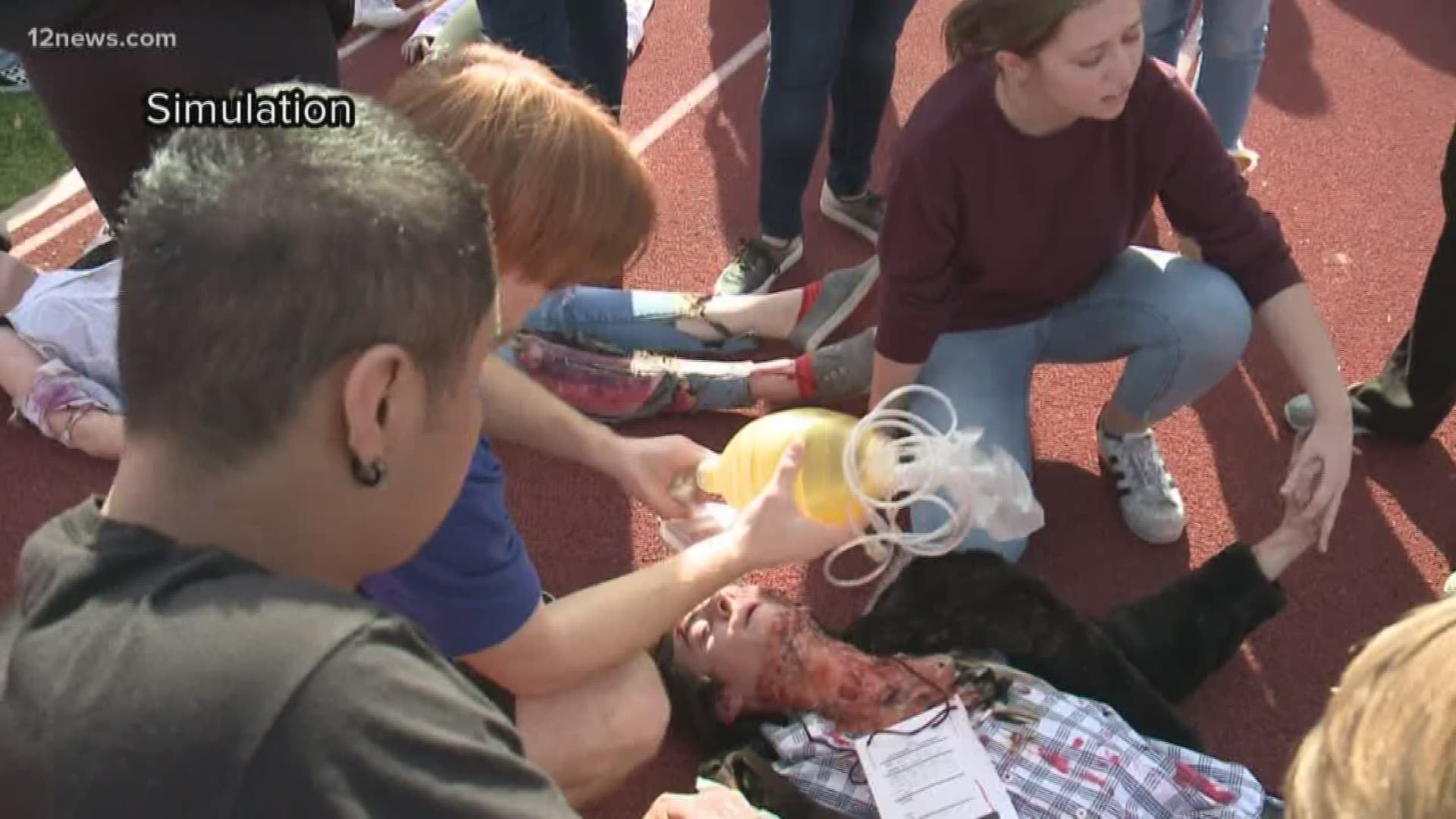 High school students interested in medical careers took part in a mock plane crash Friday. They learned what it's like to be a first responder.