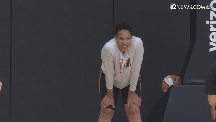 She's back! Brittney Griner works out in front of cameras ahead of return to WNBA