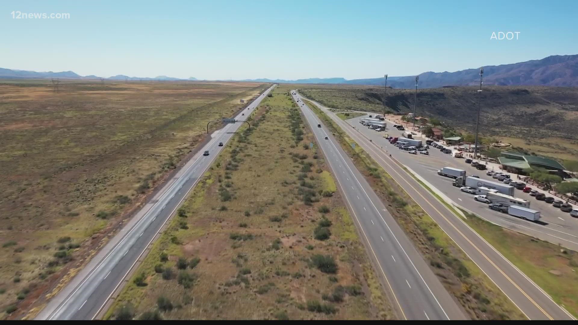 The project will add lanes to the interstate from Anthem to Black Canyon City. Also, "flex lanes" will be added from Black Canyon City to Sunset Point.