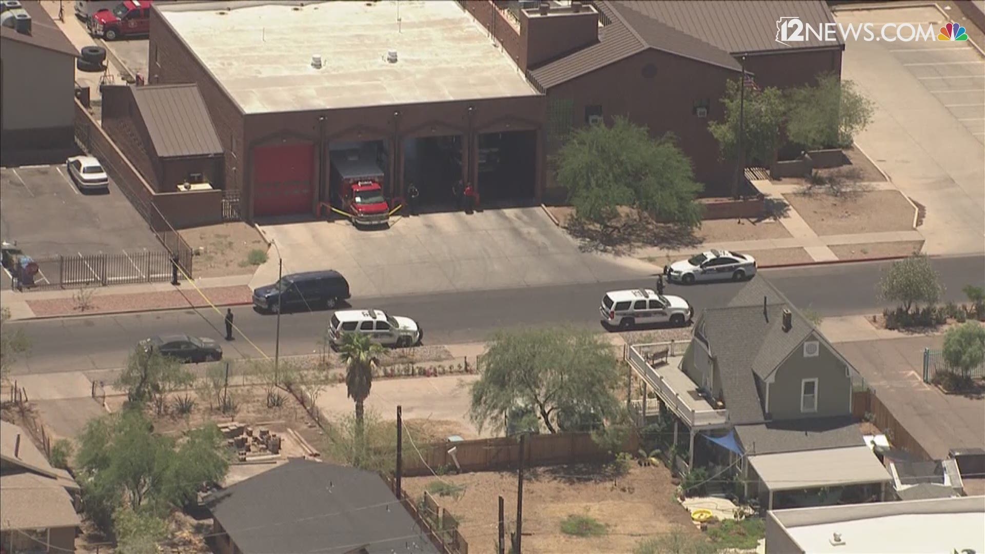 An ambulance hit a man as it was leaving a Phoenix fire station.