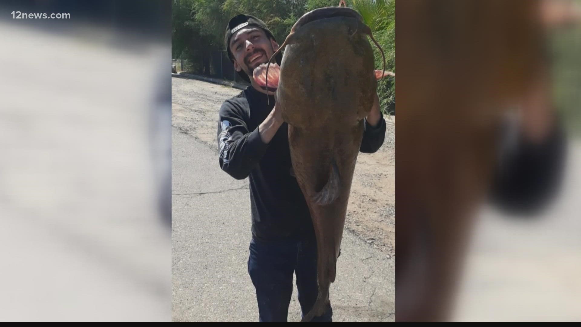 A Valley man battled a 40-pound catfish and lived to tell the tale, but it's not just what Trino Diaz caught that makes his story so special.
