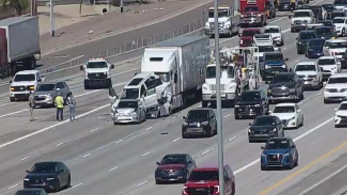 2 taken to hospital after I-17 crash involving several vehicles