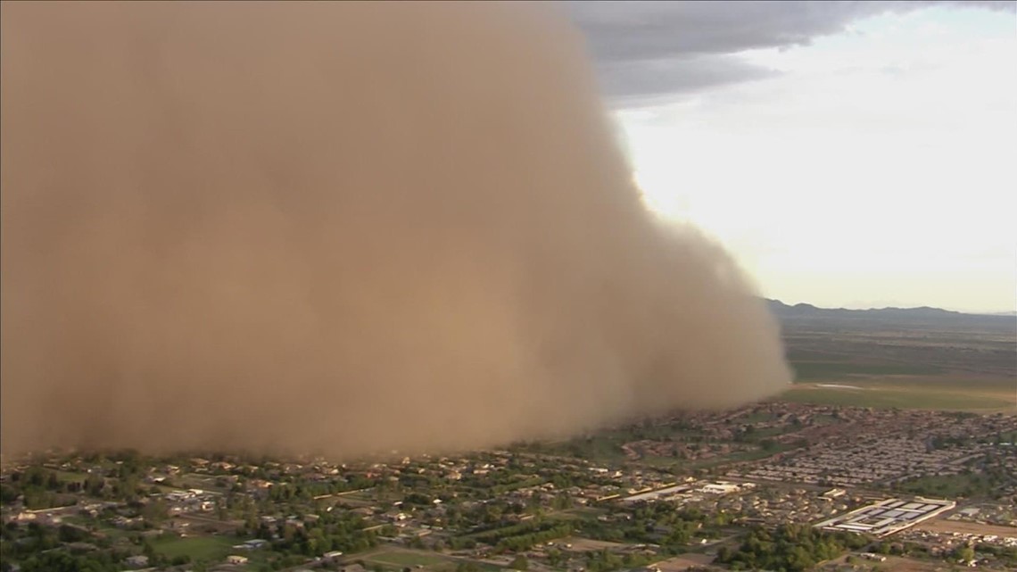 Sky 12 captures wall of dust in San Tan Valley