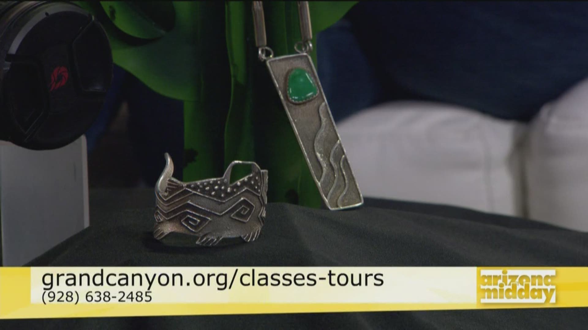 Mindy Riesenberg from Grand Canyon Conservancy shows us beautiful native jewelry, and how you could create your own at the rim with classes plus how to shop.